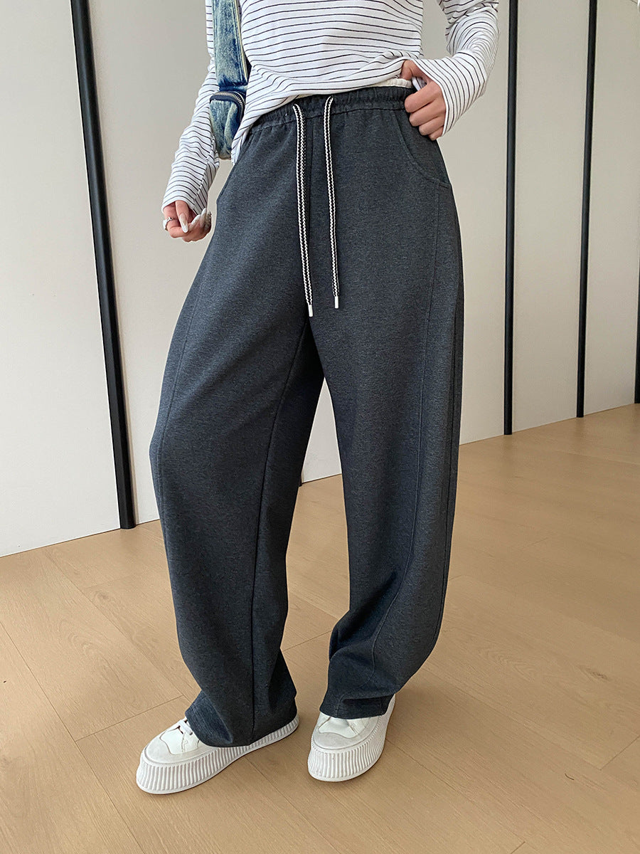Damen Sweatpants Hohes Bund Weites Bein Eveloria