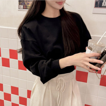 Damen Pullover Cropped mit Weiten Ärmeln Eveloria