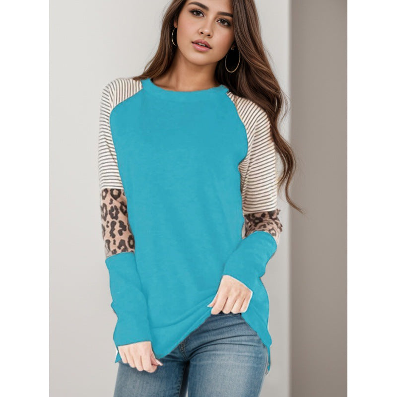 Damen Langarmshirt Tiermuster Streifendesign Eveloria