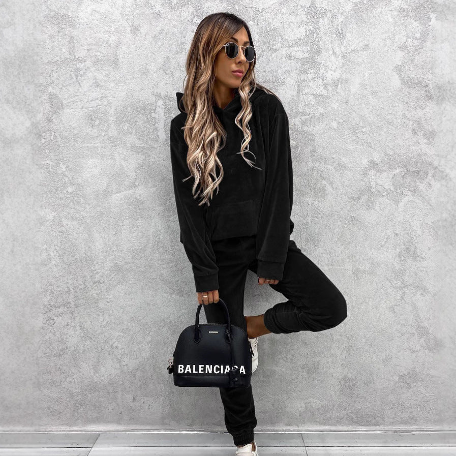 Damen Fleece-Hoodie Kuschelig Lässig Grau Eveloria