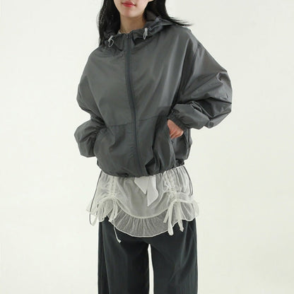 Damen Leichte Funktionsjacke Kapuze Eveloria