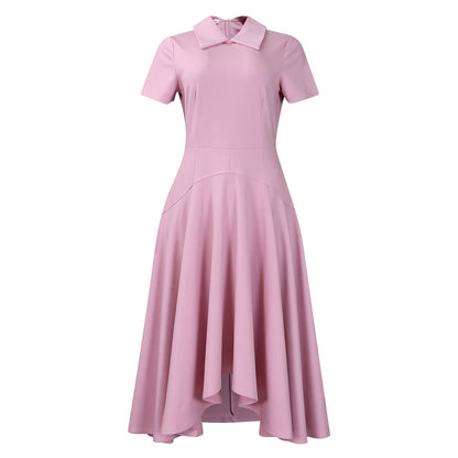 Damen Hemdkleid Asymmetrischer Rock Elegante Taillierung