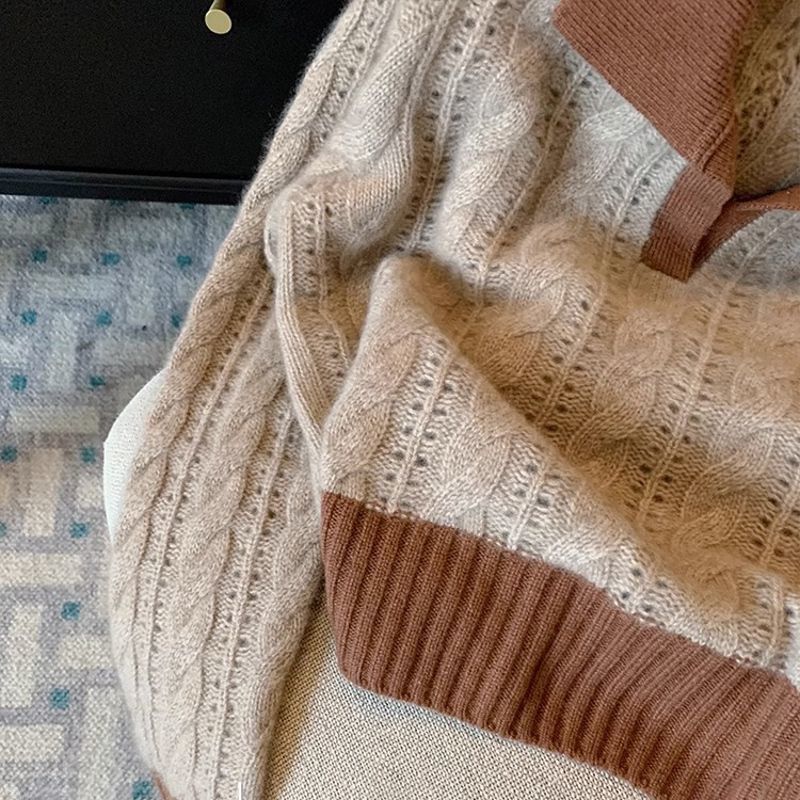 Damen Strickpullover Kragen