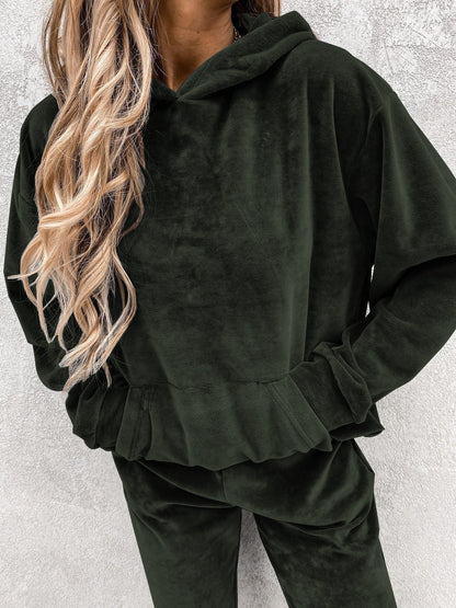 Damen Fleece-Hoodie Kuschelig Lässig Grau Eveloria