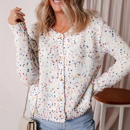 Damen Strickjacke Bunt Muster Eveloria