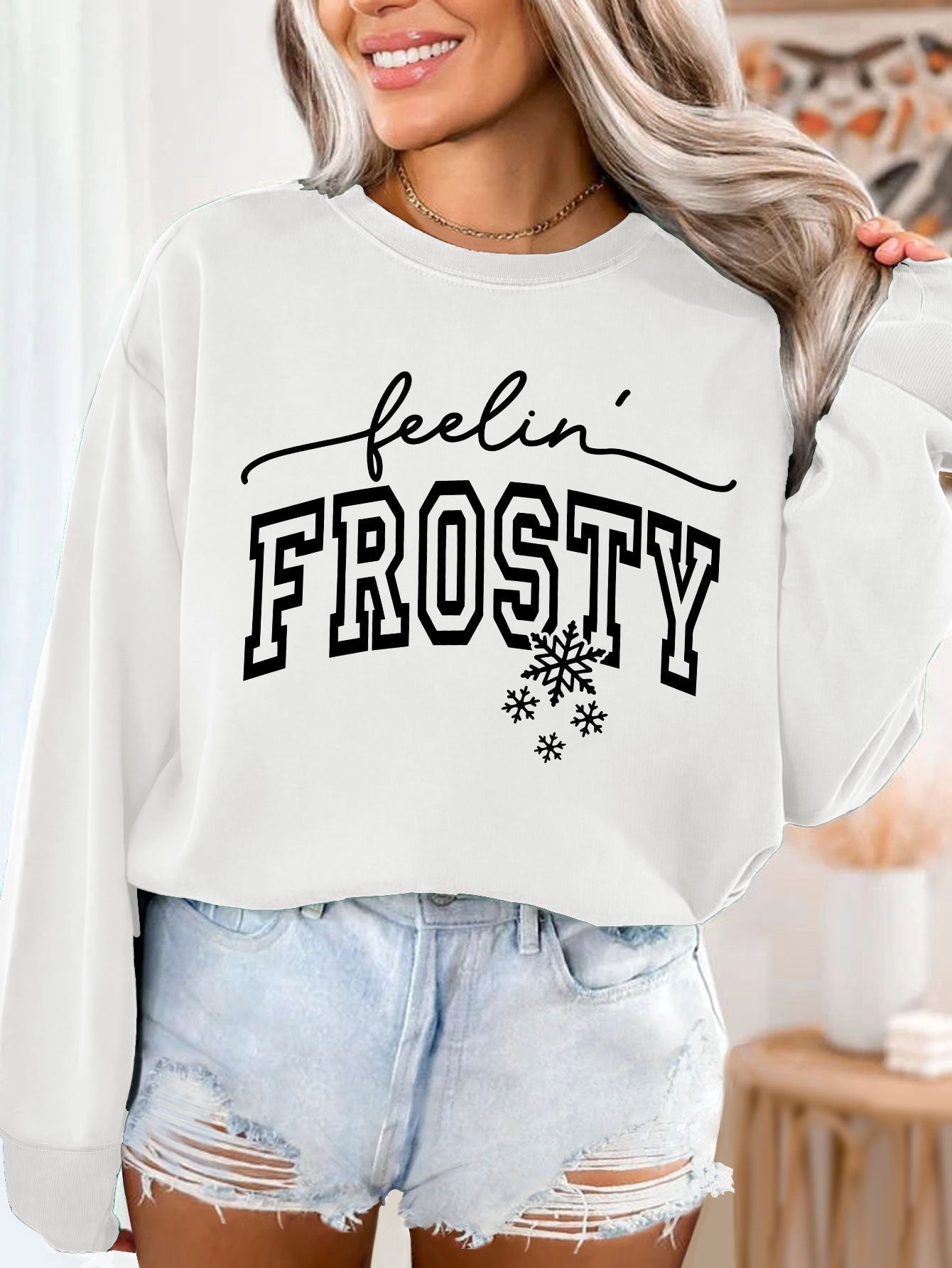 Damen Sweatshirt Grafik Aufdruck Eveloria