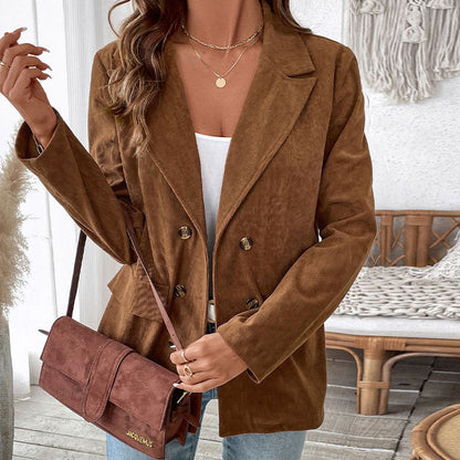 Damen Cord-Blazerjacke Strukturiert Eveloria
