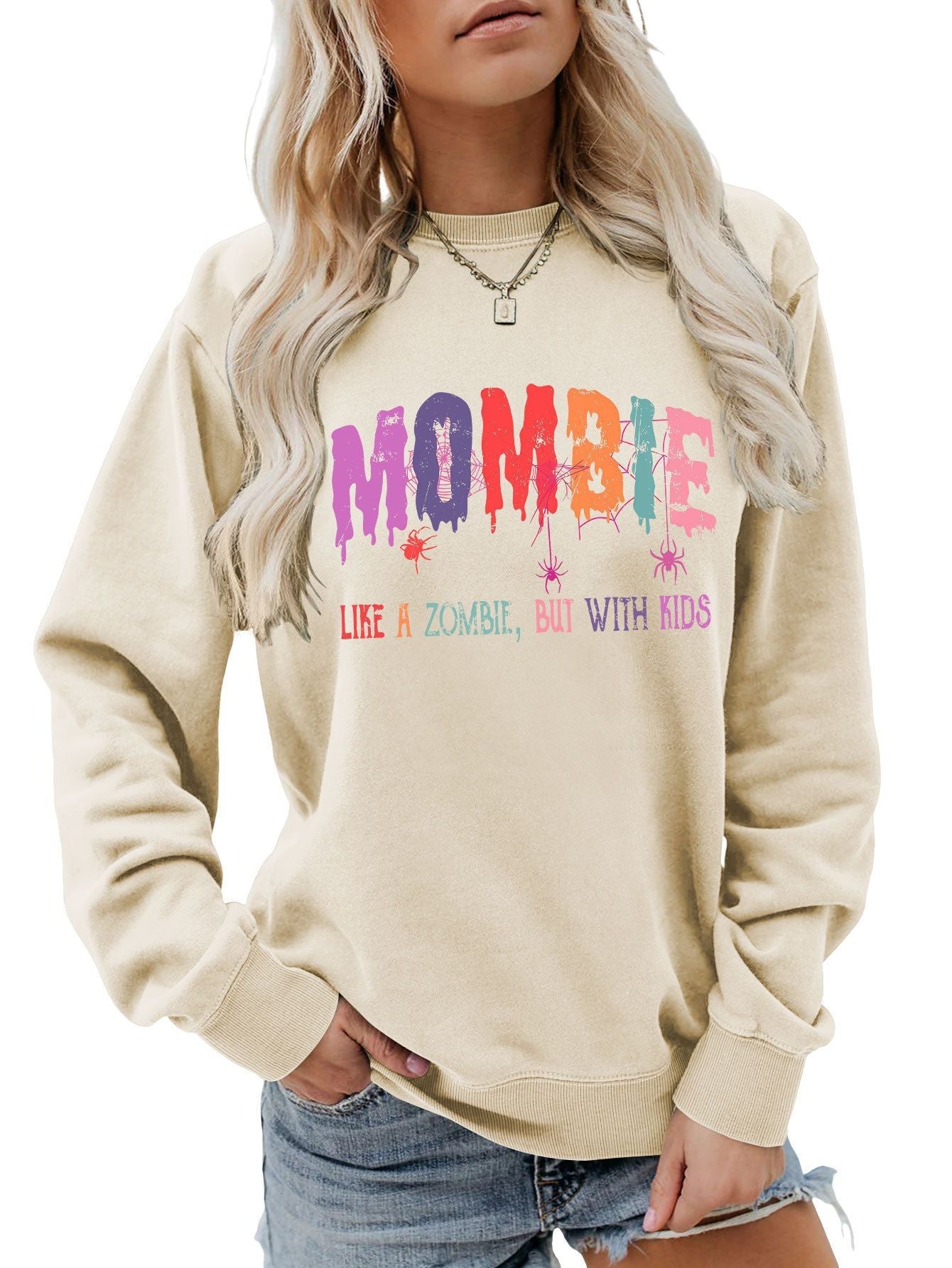 Damen Sweatshirt Zombie Motiv Eveloria