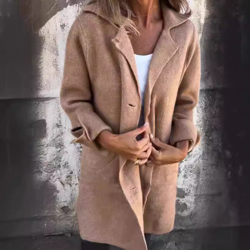 Damen Wolljacke Oversize Lang Eveloria