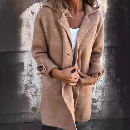 Damen Wolljacke Oversize Lang Eveloria