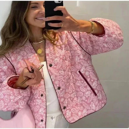 Eveloria Damenjacke Patchwork Gesteppt
