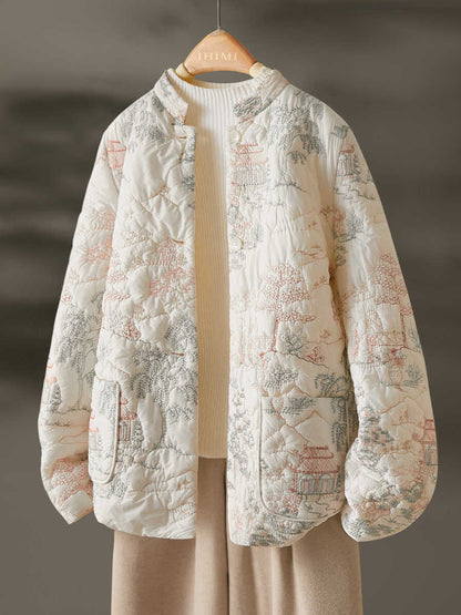 Damen Leichte Steppjacke mit Stickereien Eveloria