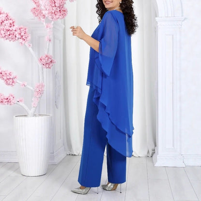 Damen Tunika mit transparenter Überlagerung und elegante Hose