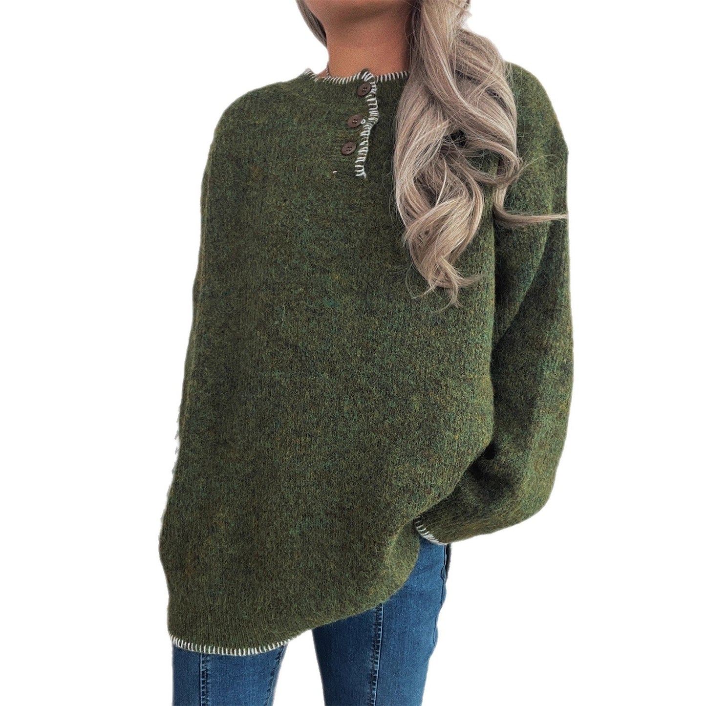 Damen Strickpullover Lässig Klassisch Übergroß Eveloria