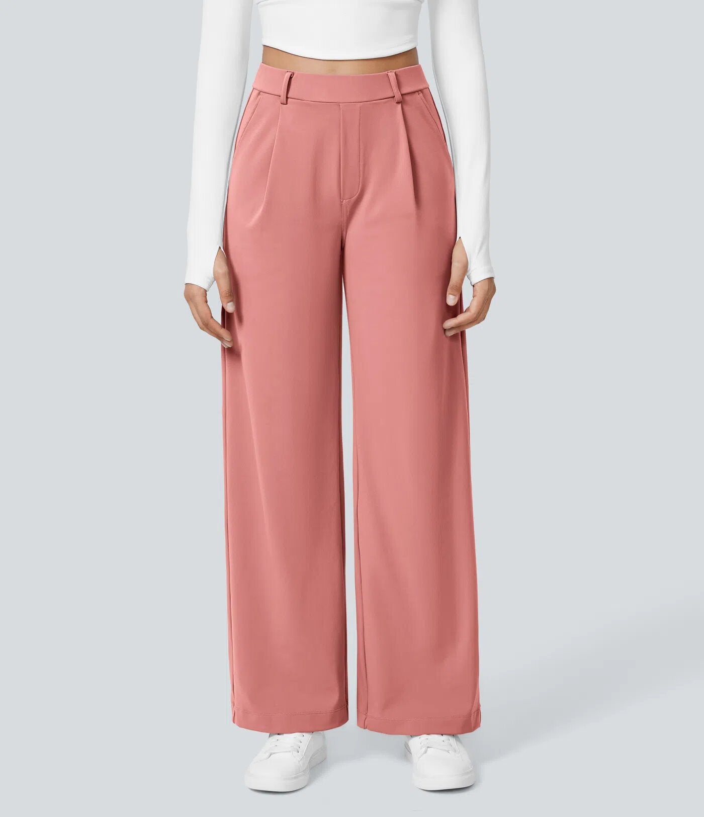 Damen Palazzo-Hose Weit Geschnitten Falten Elegant Eveloria