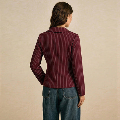 Damen Blusenshirt Spitzen- und Streifenmuster Eveloria