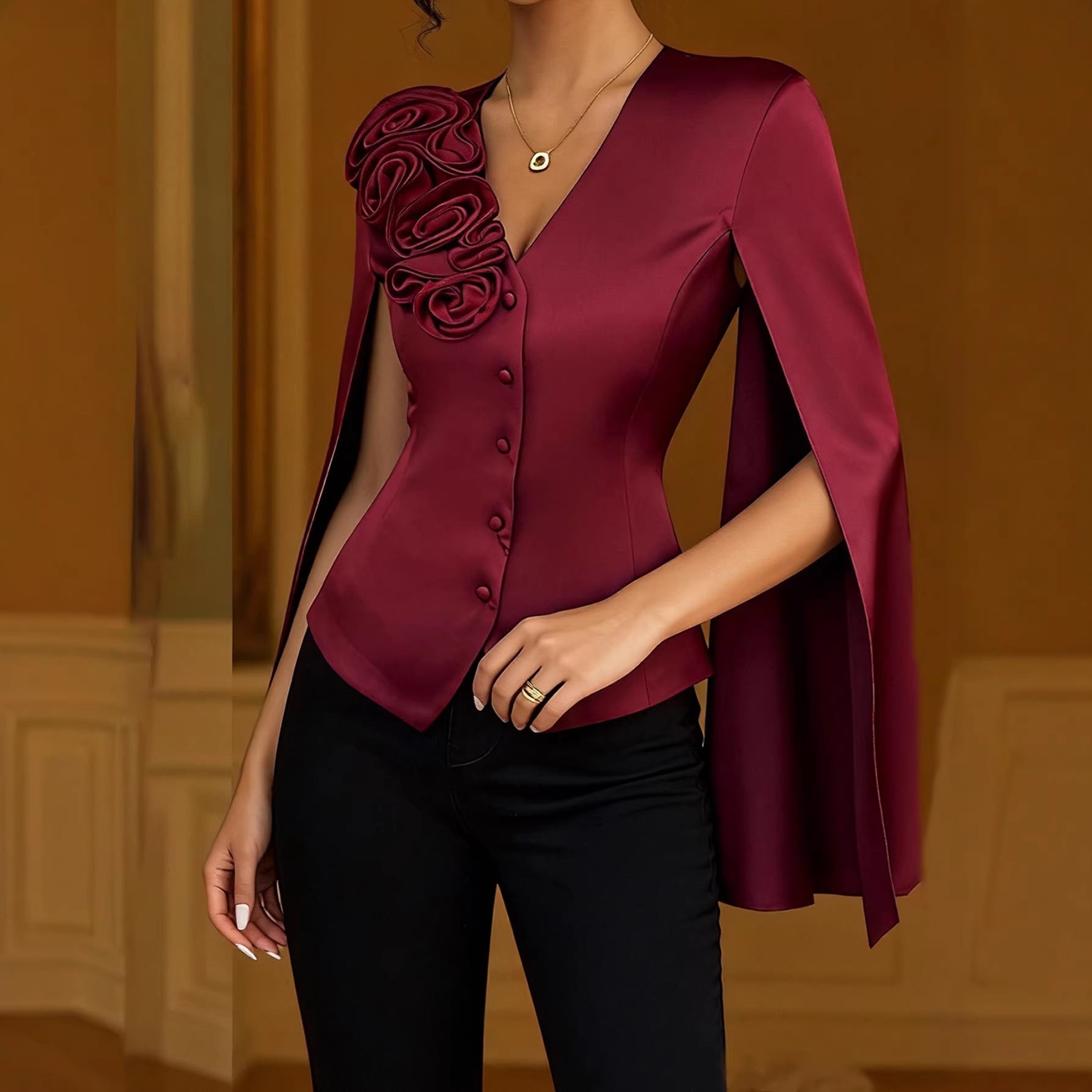 Damen Bluse Glanzstoff Eveloria - Eveloria