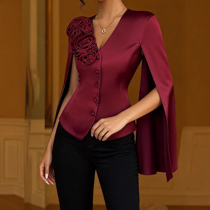 Damen Bluse Glanzstoff Eveloria - Eveloria