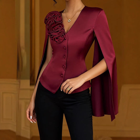 Damen Bluse Glanzstoff Eveloria - Eveloria