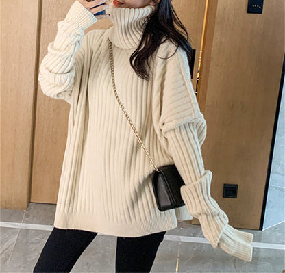 Damen Rollkragenpullover Rippstruktur Eveloria