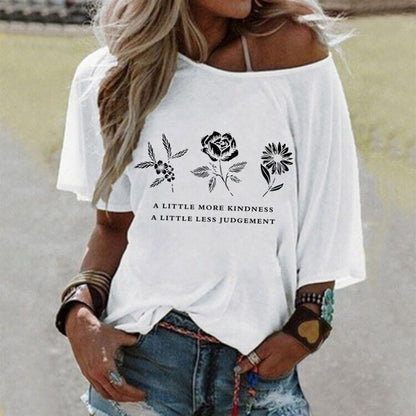 Damen Boho T-Shirt Floralmuster Eveloria