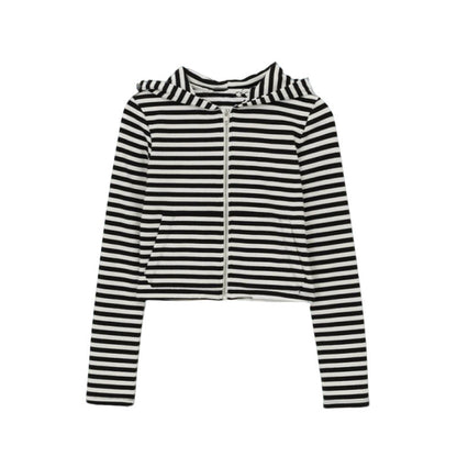 Damen Sweatjacke Cropped Luftig Reißverschluss Eveloria
