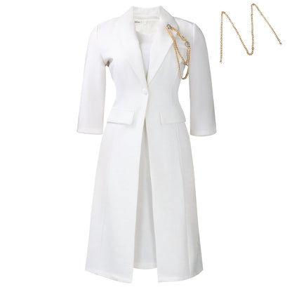 Damen Blazer-Kleid Asymmetrisch Elegantes Drapieren