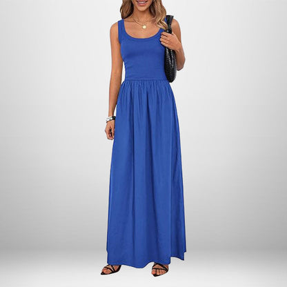 Damen Maxikleid Baumwolle Elastisch