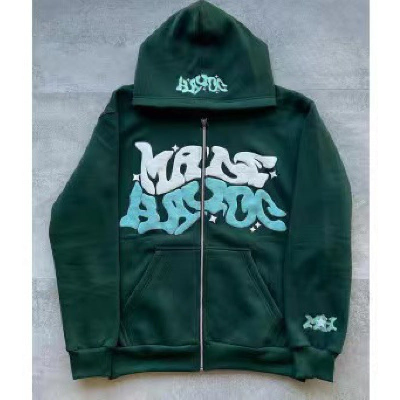 Damen Kapuzenjacke Lässiger Schnitt Graffiti Print Eveloria