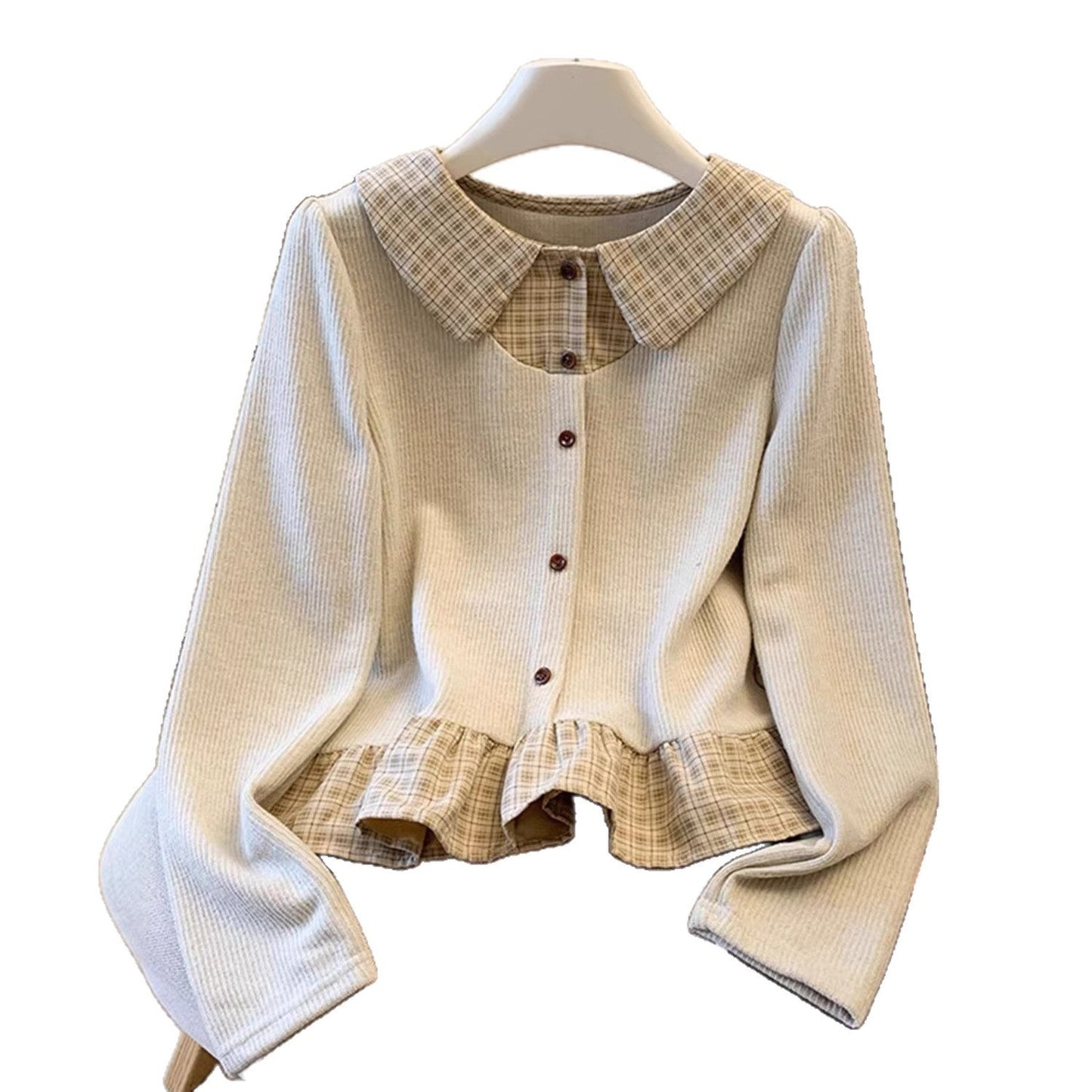 Damen Strickpullover mit Hemdblusen-Details Eveloria