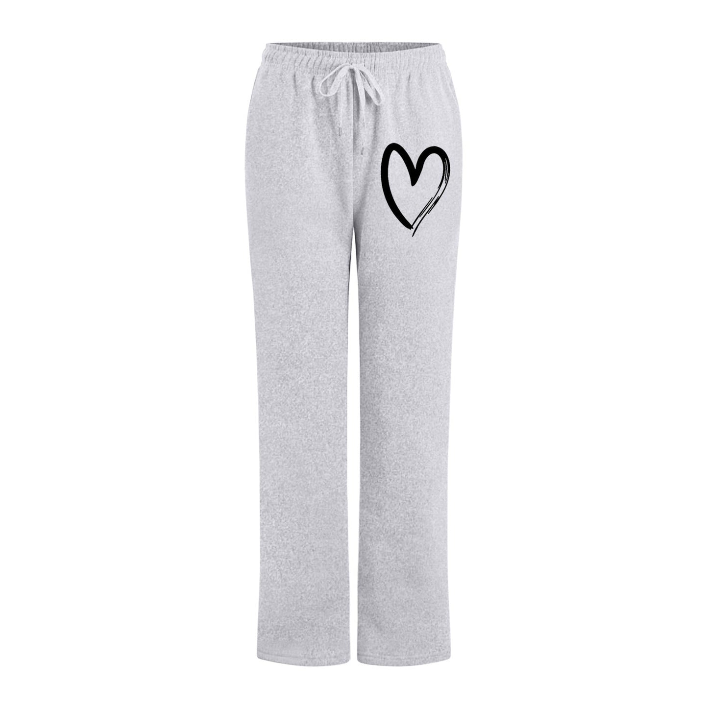 Damen Freizeithose Elastischer Bund Herzmotiv Eveloria
