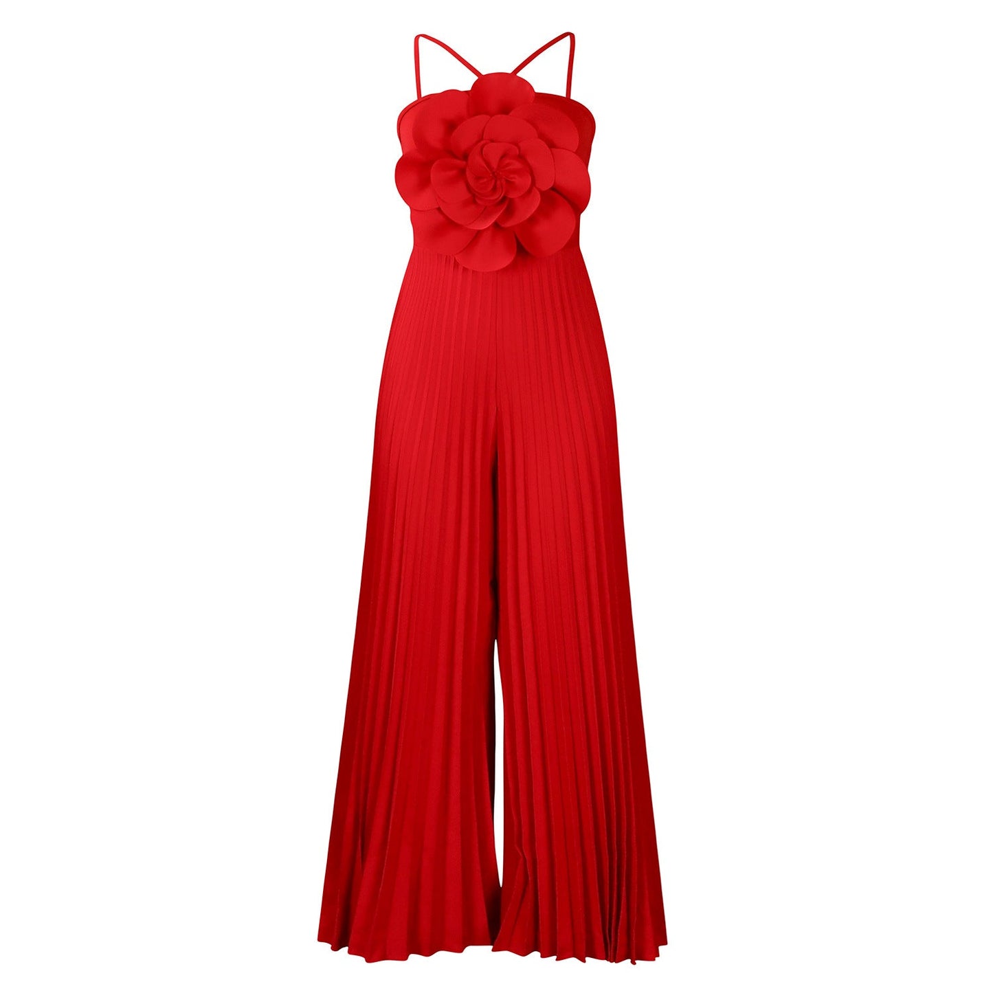 Damen Jumpsuit Plissee-Design Blumenmuster Eveloria