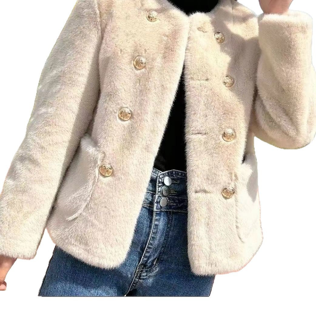 Damen Softjacke Elegant Knöpfe Eveloria