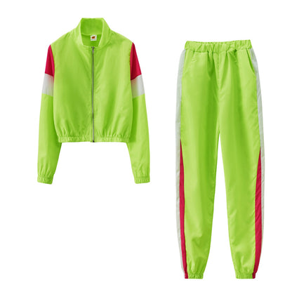 Damen Sport-Trackset Elastisch Mit Stehkragen Eveloria