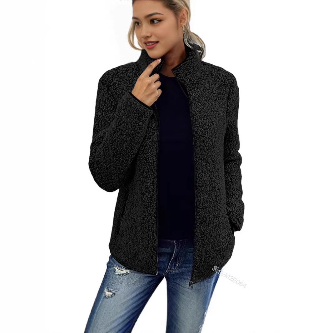 Damen Fleecejacke Weich Hochkragen Eveloria