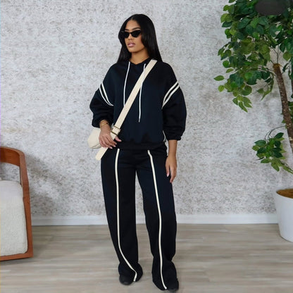 Damen Lounge-Set Lässiger Hoodie Weites Design Eveloria