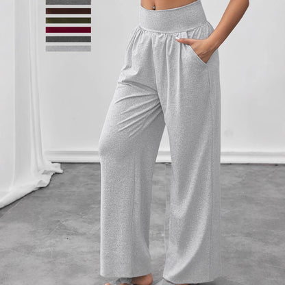 Damen Freizeithose Elastischer Bund Seitentaschen Bequem