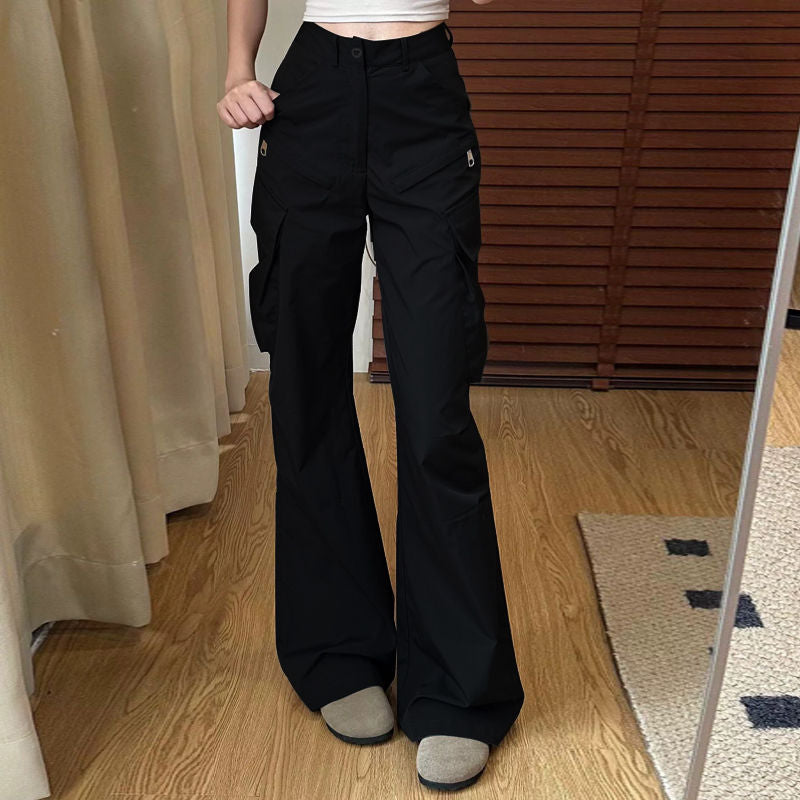 Damen Cargo-Hose Weites Bein Praktische Taschen Eveloria