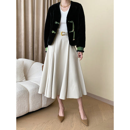 Damen Strickjacke Kuschelig Elegant Beige