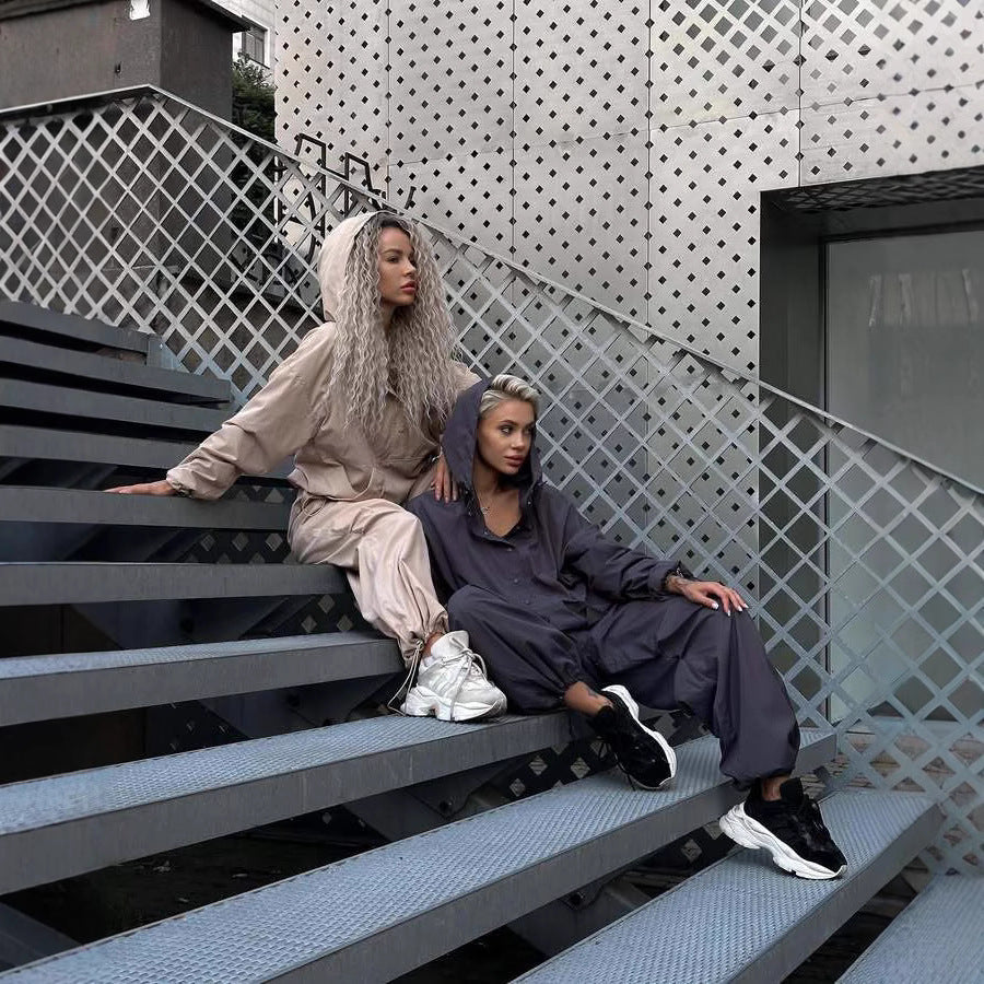 Damen Leichtjacke Kapuze Praktisch Tunnelzug Eveloria