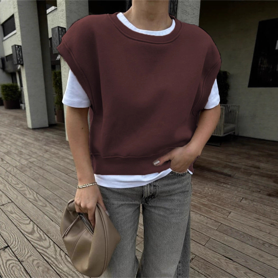Damen Oversized Sweatshirt Breite Ärmel Hoher Bund Eveloria