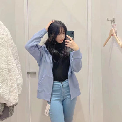 Damen Kapuzenjacke Sportlich Lässig Eveloria