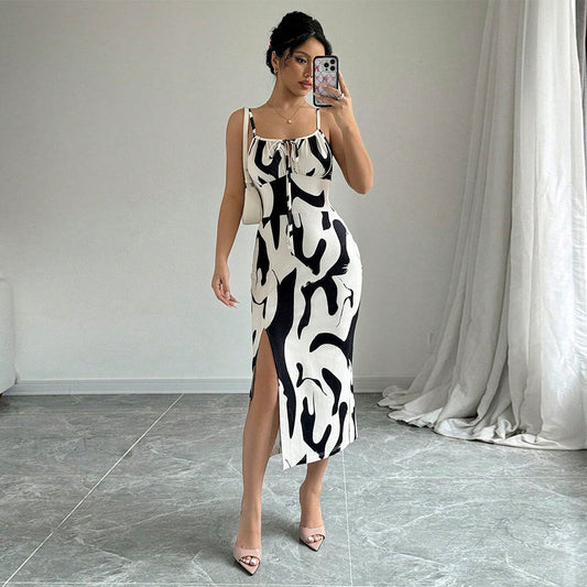 Damen Maxikleid Elegantes Drapierungsdesign Seitenschlitz Eveloria - Eveloria