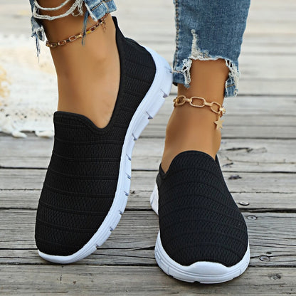 Damen Slip-On Sneaker Atmungsaktives Obermaterial Flexibler Sohle
