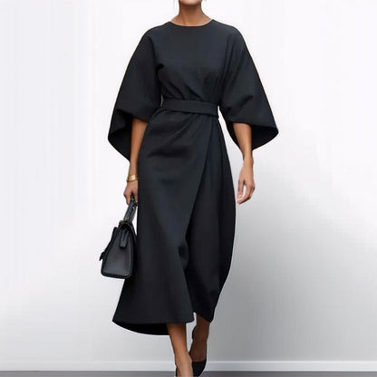 Damen Maxikleid Lässiger Schnitt Voluminöse Ärmel Eveloria