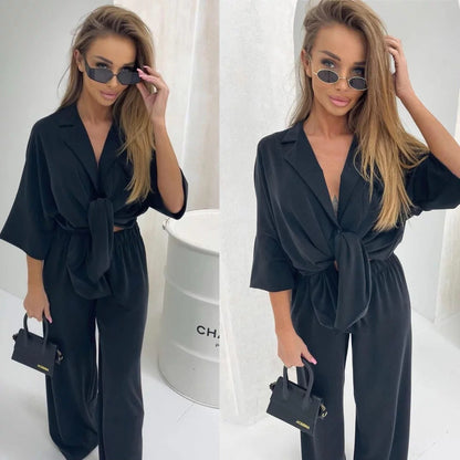 Damen Wickeljumpsuit Knopfdetails Eveloria Elegantes Design