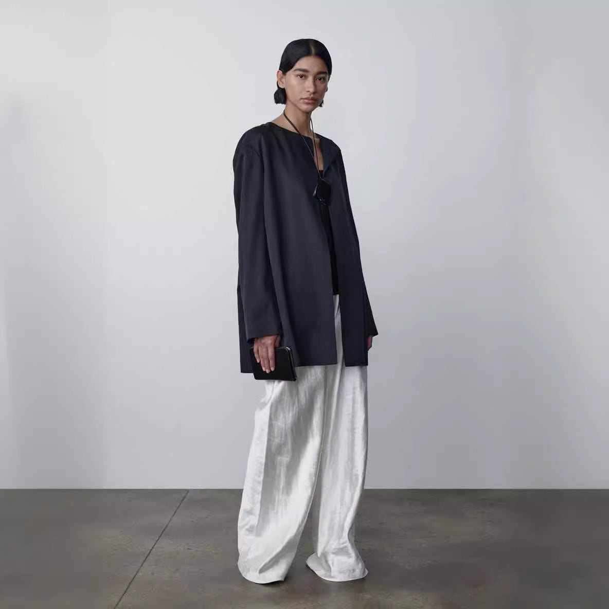 Damen Hochbundhose Satin Elegant