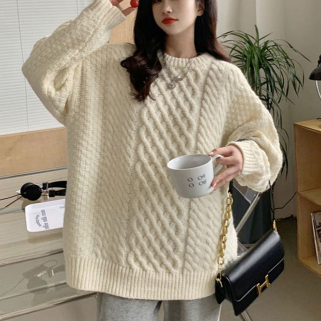 Damen Grobstrickpullover Einzigartige Struktur Eveloria