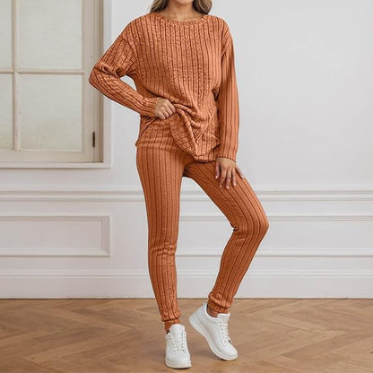 Damen Strickensemble Rippenstruktur Eveloria