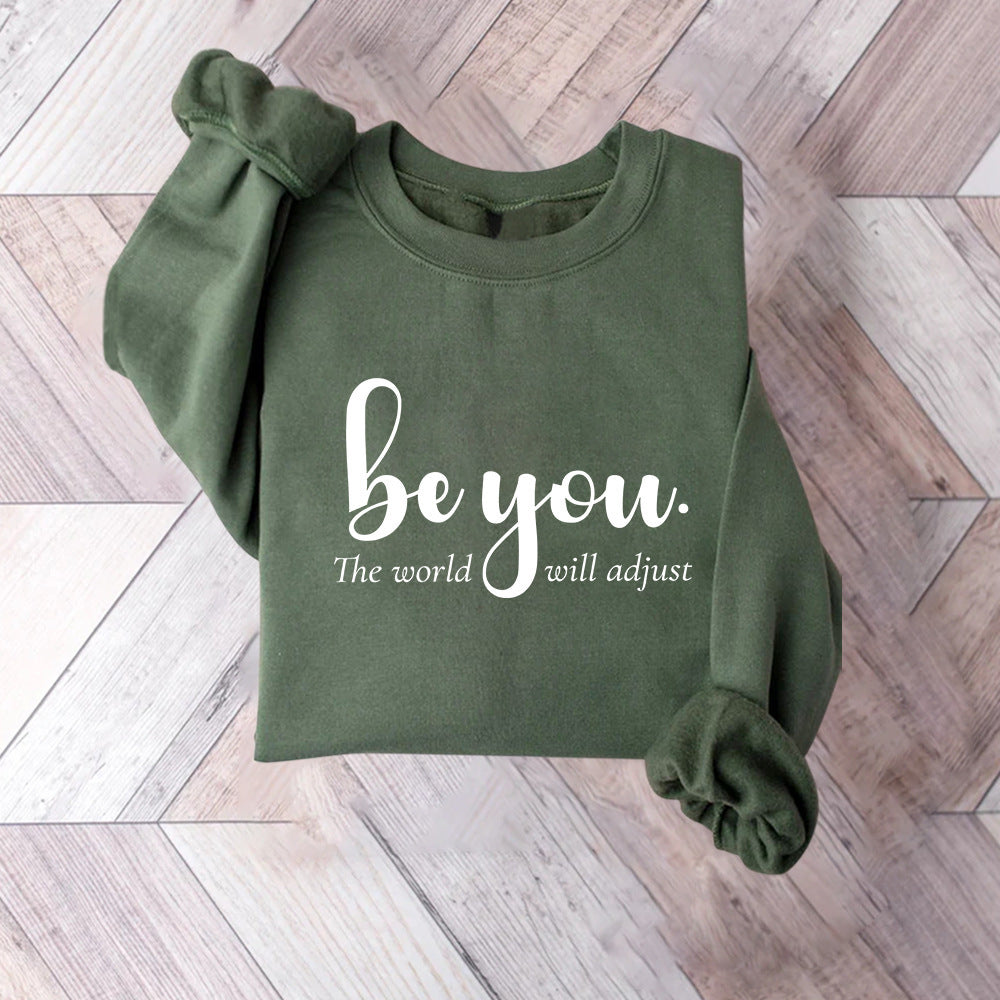 Damen Sweatshirt Inspirierendes Motiv Baumwolle Grau